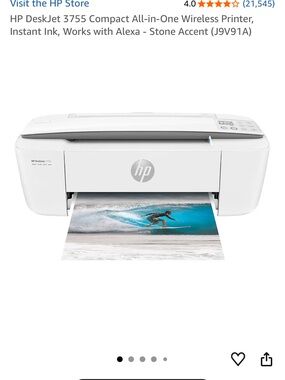 HP White All-in-One Wireless Photo Printer